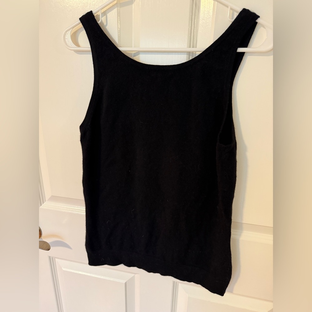 Michael Kors Cashmere Classic Black Tank Top Sweater, Size Medium